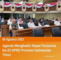 RAPAT PARIPURNA KE-23 DPRD PROVINSI KALIMANTAN TIMUR